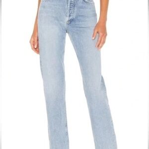 Agolde Blue Straight Leg Jeans